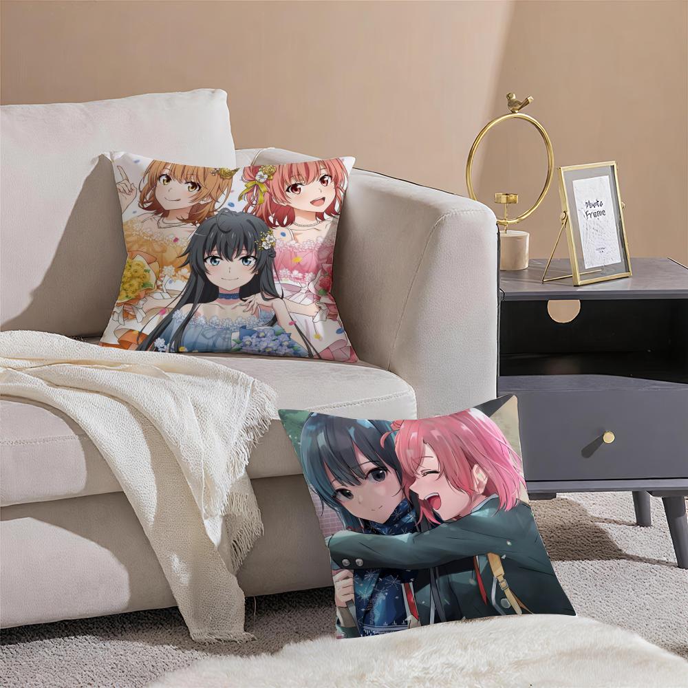 MMy Teen Romantic Comedy SNAFU Cushion Cover Pillowcase Short Plush Invisible zipper Room Sofa Cushion Cover