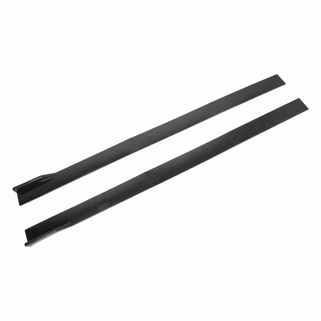 6PCS Car Side Skirt Carbon Fiber Pattern 3 Section Type Side Skirts Winglets Diffusers Universal Replacement For Accord