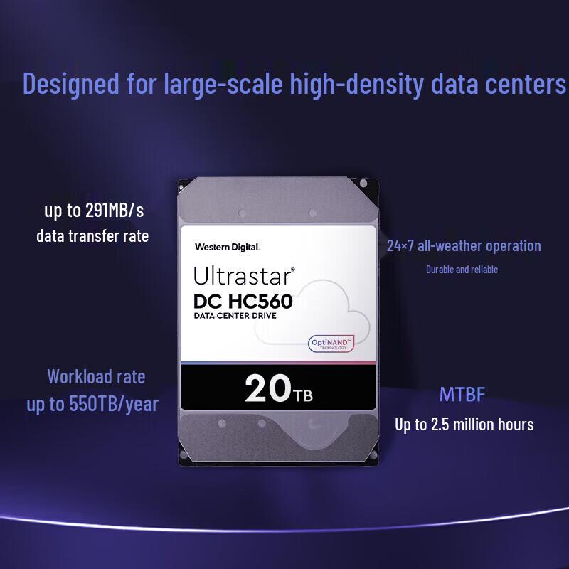 Western Digital 20TB HC560 Enterprise SAS Hard Drive