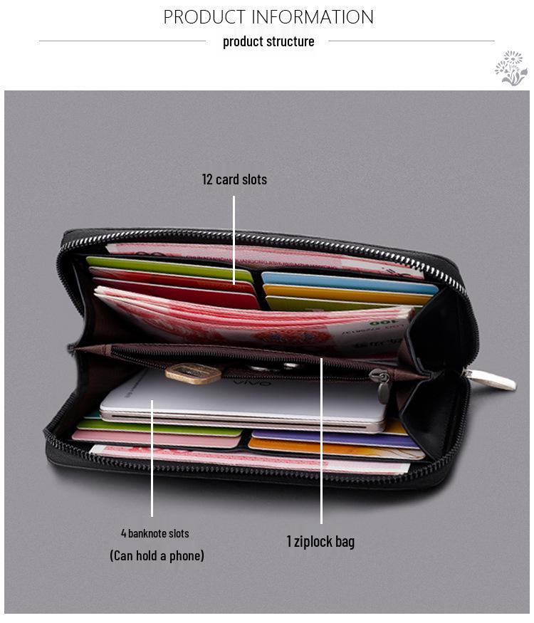 Men's Business Zipper Clutch: Large Capacity, Fashionable Handbag & Phone Wallet
