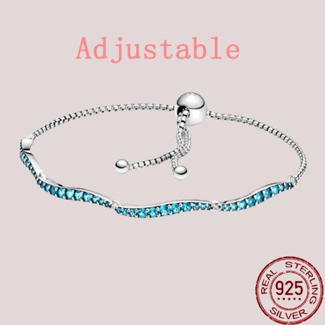 925 Sterling Silver Snake Chain Bracelets Charm Pendientes Mujer 925 Original Bracelet For Women Fine Jewelry Clasp Bangle Gift