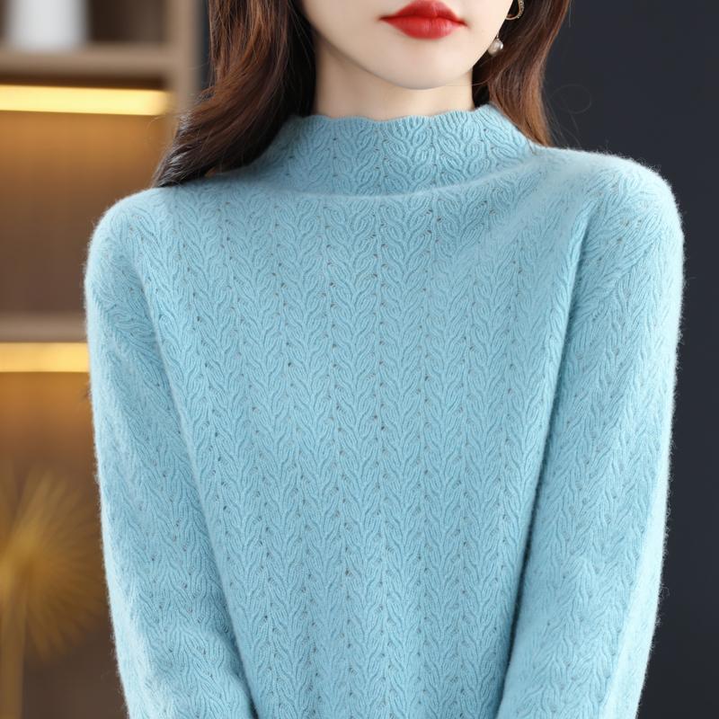 Women's Cashmere Sweater Qinghe Cashmere 30% Cashmere 70% Wool Women's Autumn and Winter Cashmere Sweater Soft and Warm