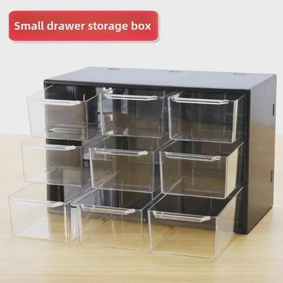 Stolní úložný box s devíti přihrádkami ve stylu zásuvek: Prachotěsný organizér na psací potřeby do kolejí