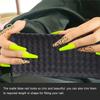 1 Set French Tip Press On Nails Leopard Pattern Long Artificial Matte Fingernails Fluorescent Yellow Tips Full Cover Ballerina