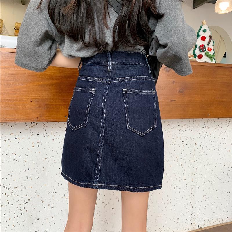 Women’s High-Waist Denim A-Line Skirt - Summer Korean Style, All-Match, Slimming, Short Hip-Wrapped Design