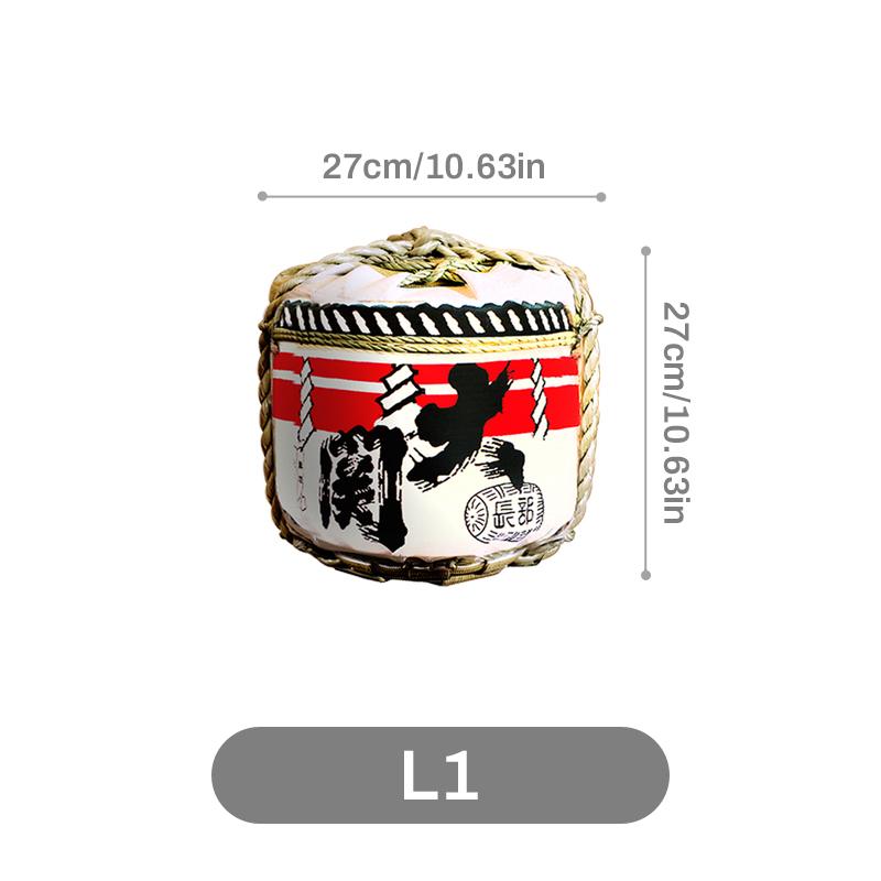 Japanese Style Restaurant Decorative Wine Barrel Sake Sushi Shop Pub Bar Display Foam Barrel Sakura Wine Cellar Decor Ornaments