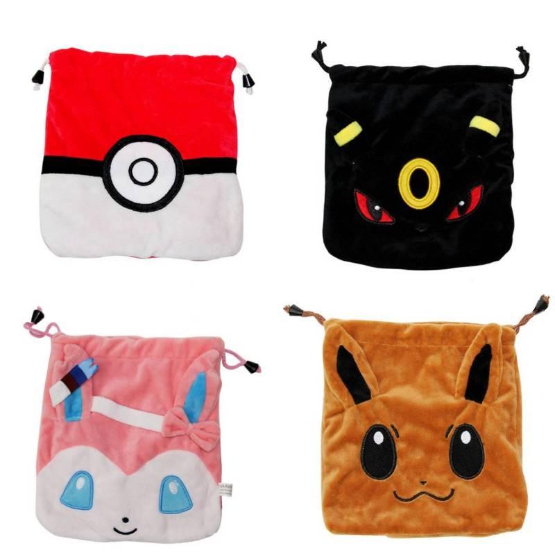 Eevee Pikachu Sylveon Umbreon Soft Drawstring Storage Bags Supplies