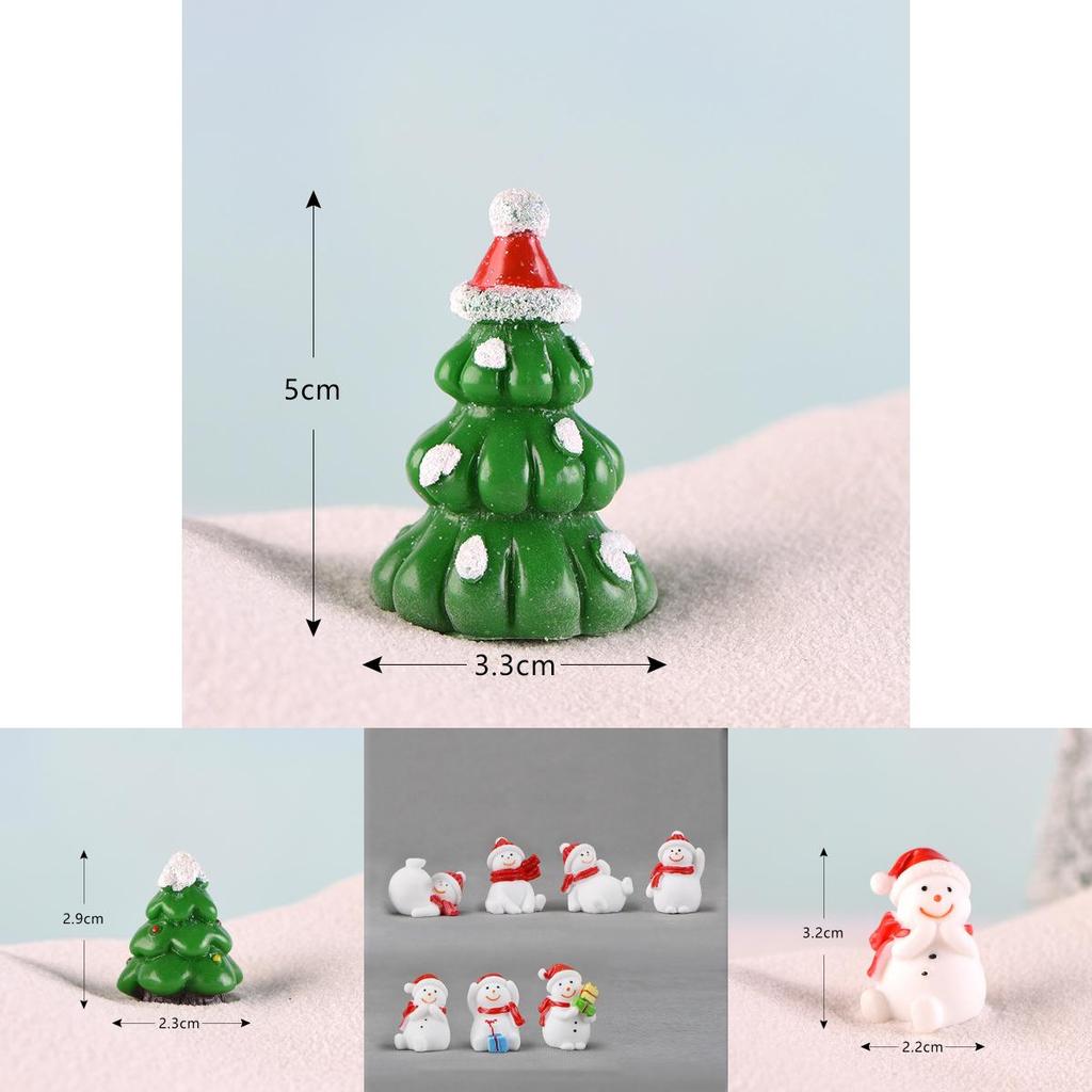 Charming Christmas Tree Santa Claus Snowman Ornaments Delightful Miniature Garden Decor For All Occasions