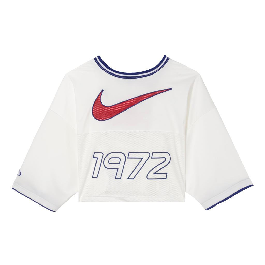 Nike Pulover cu gât în V Casual Mânecă Scurtă Tricou Femei Topuri Alb HF6288-133