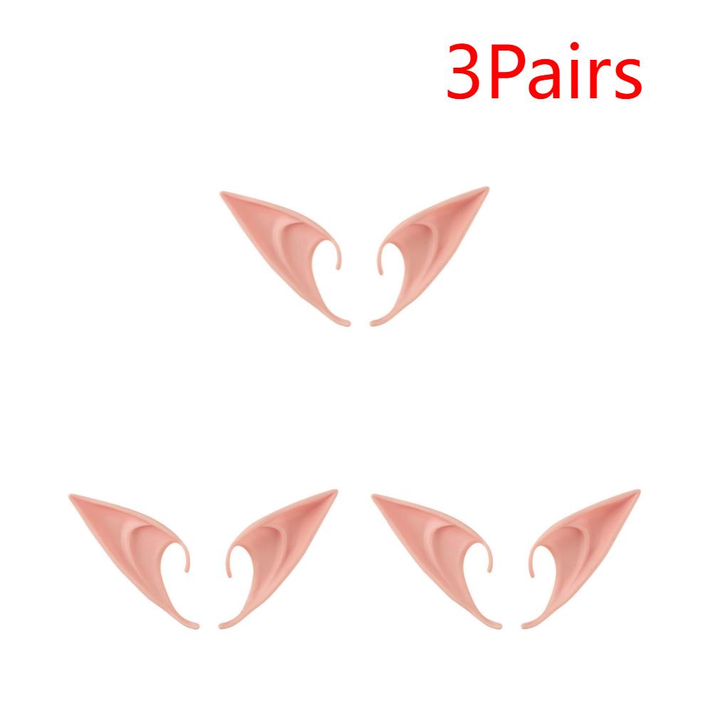 20-1Pairs Halloween Elf Ears Latex Ears for Angel Halloween Cosplay Decoration Masquerade Costume Fairy Photo Props for Girls