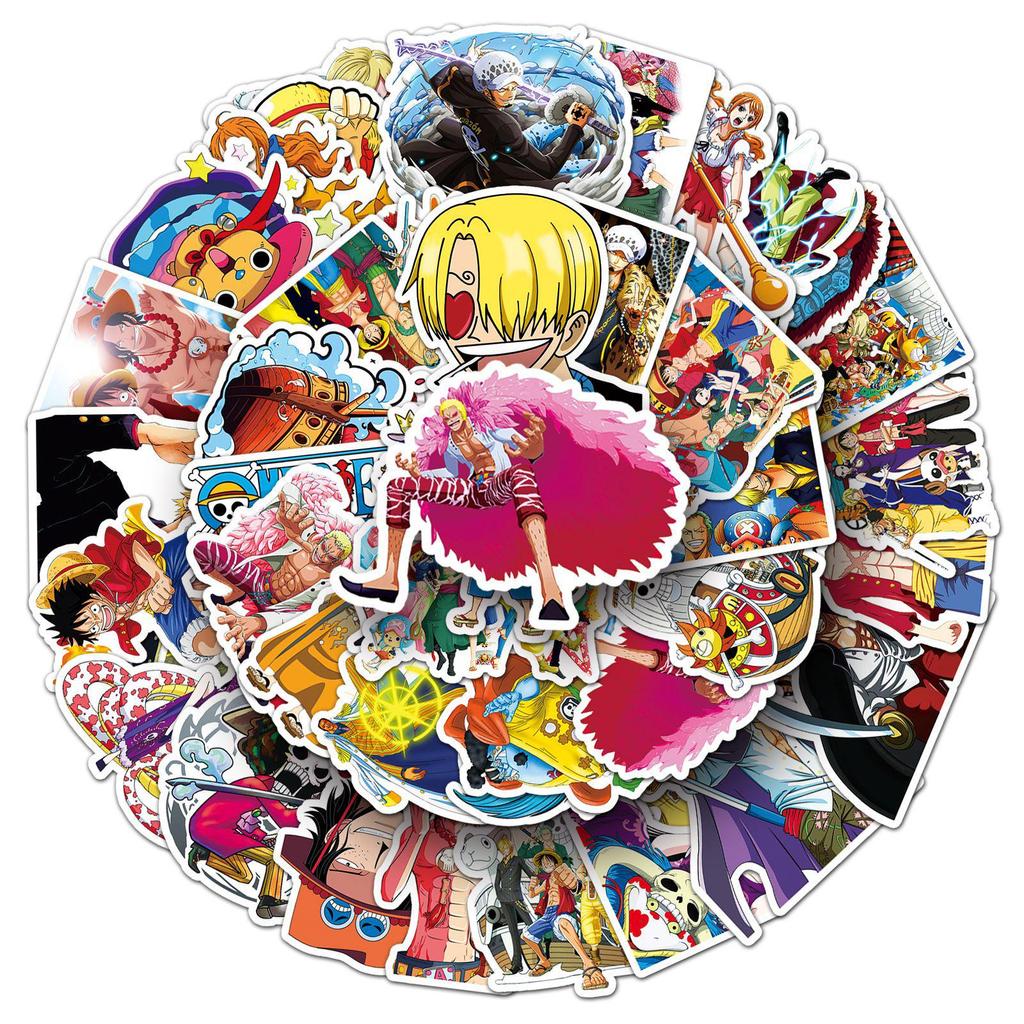 50 One Piece Anime Character Stickers - HD Printed Stationery & Planner Accessories
