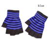 Gothic Comfortable Elastic Fingerless Knitted Gloves Knit Mittens Striped Thicken