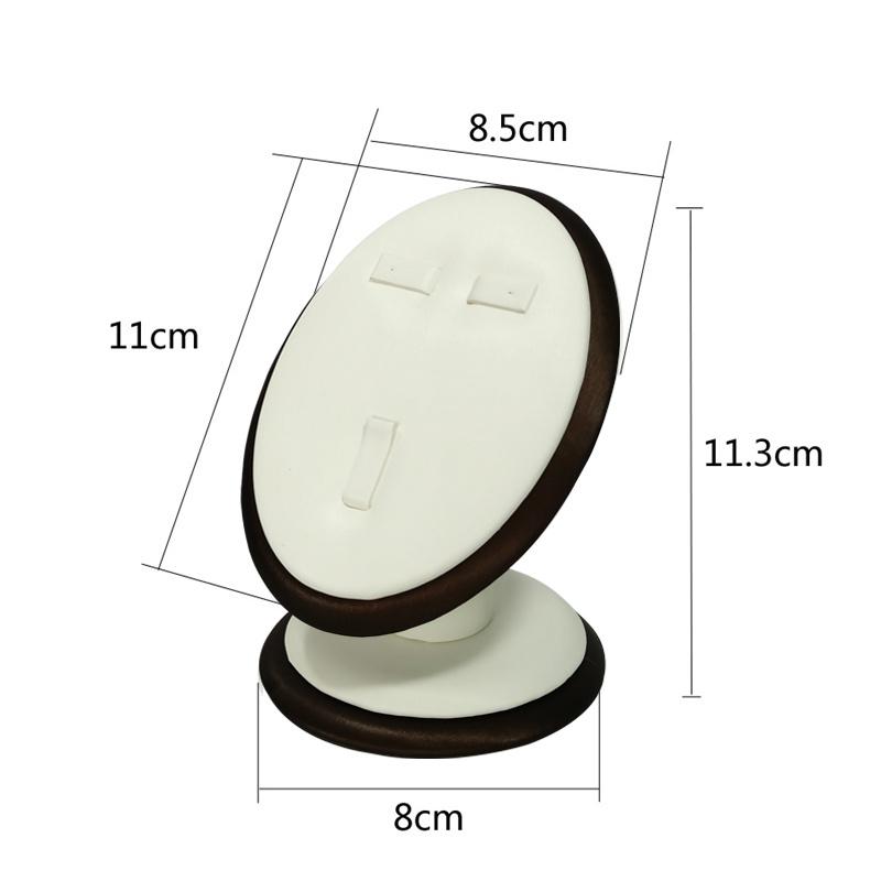 

High Quality Black Brushed Leather White Brushed Leather Coffee Color Jewelry Display Stand Ring Earrings Pendant Display Props