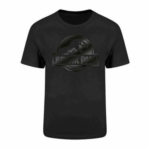 Mens Jurassic Park Film Logo Black Crewneck T-Shirt L
