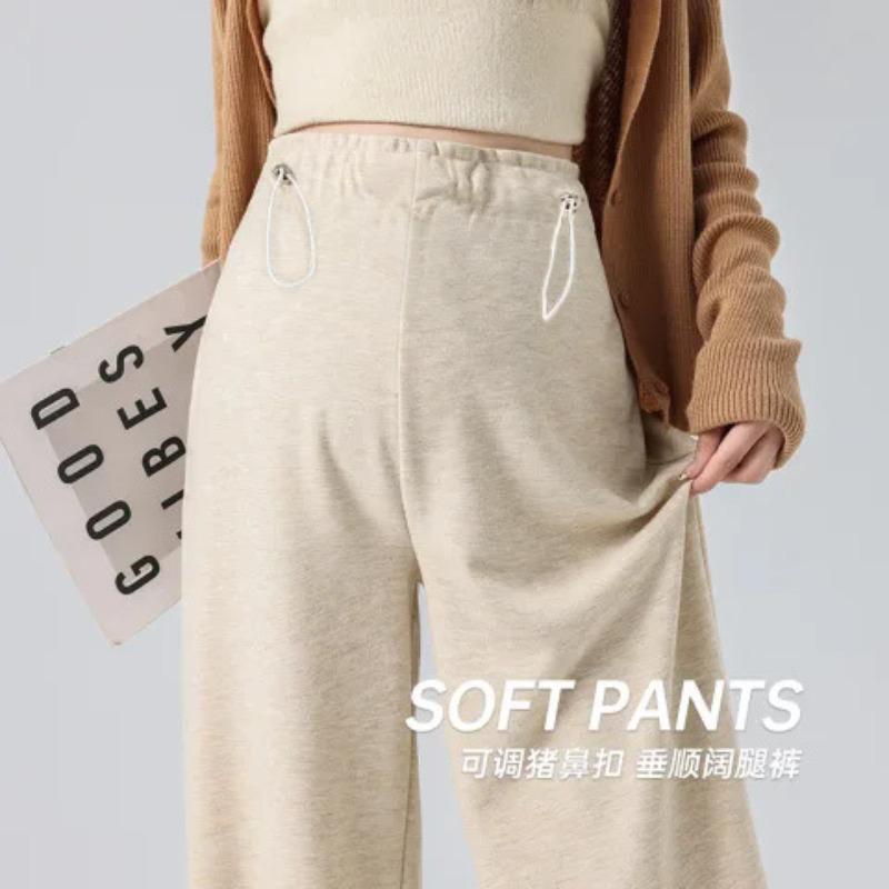 Pregnant women's glutinous rice wide-leg pants spring, autumn and winter fleece thickened outer wear casual support warm long leggings autumn wear