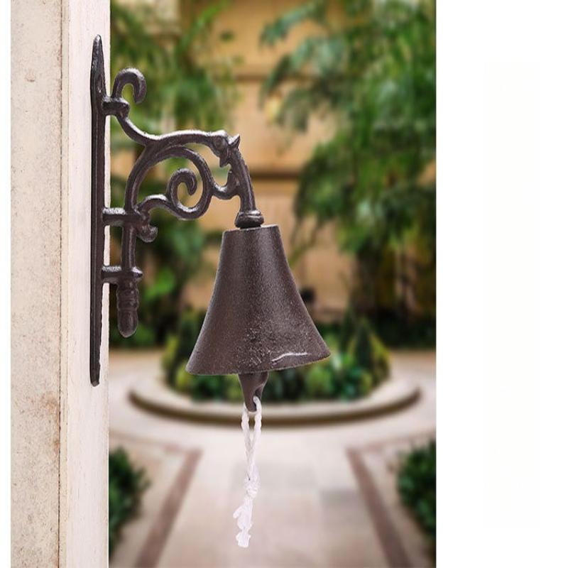 1 set rustik gjutjärnsdörrklocka fyra små fåglar vintage antik retrostil utomhusdekor