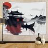 1 piece traditional Chinese landscape tapestry, polyester fabric, suitable for bedroom and living room interior decoration