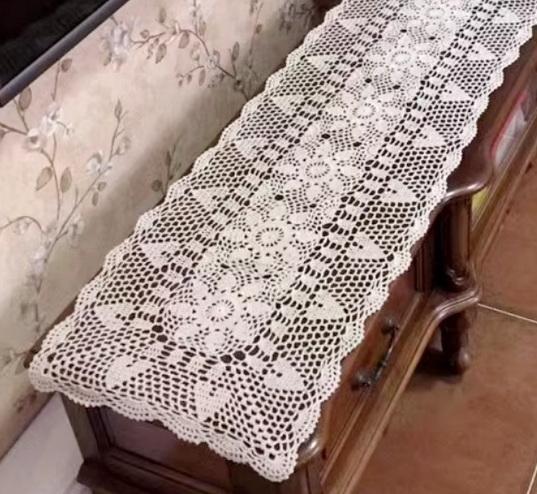 100% Bavlna Ruční Háčkování Stolní Ubrusy Shabby Chic Vintage Háčkovaný Vrchní Díl na Stůl Ručně Vyráběný Potah na Pohovku Běhoun na Stůl 1ks