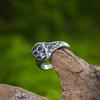 Yintai Fei Retro Thai Silver "Undead" Skull Ring - Dark Demon Series, Men's Black Magic Open Seal Trendy Ring.