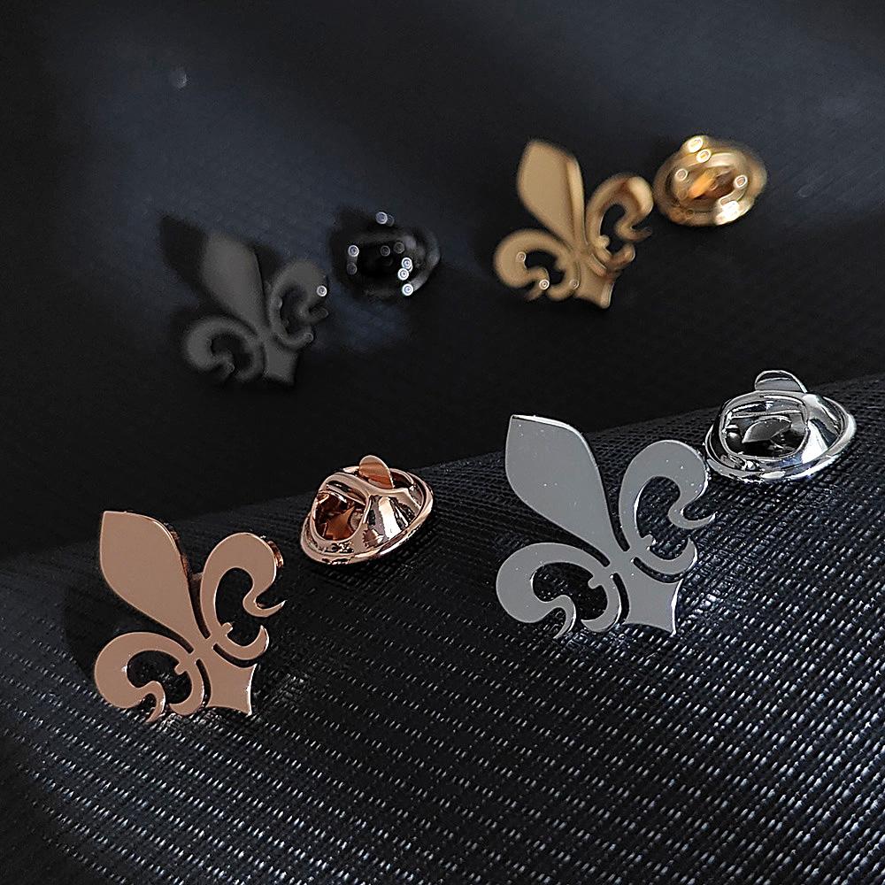 Iris Metal Brooch, Men's Suit Elegant Stainless Steel Badge, Women's Pin Corsage, Backpack Classic Style Decorations.