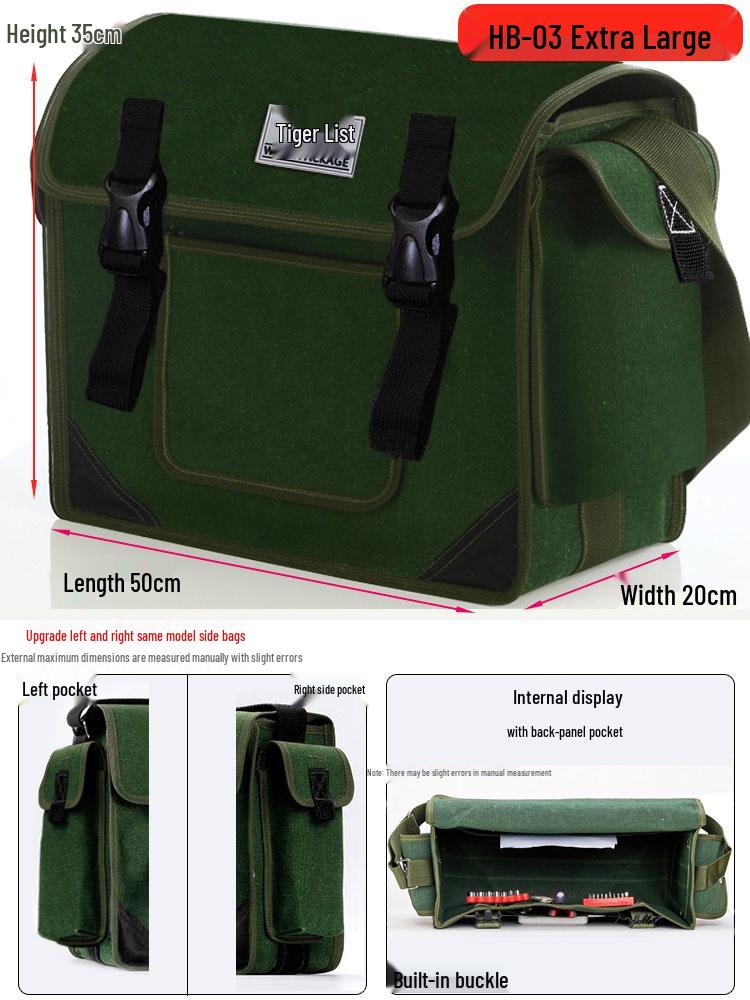 Electrician's Wear-Resistant Canvas Crossbody Tool Bag