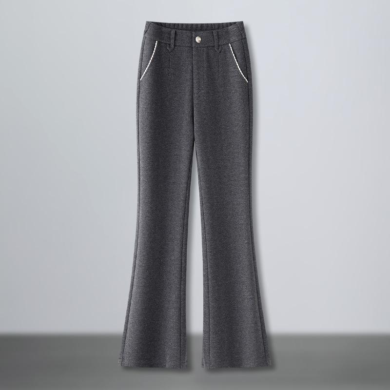 Women s Off-White Wool Blend High-Waisted Micro-Flare Pants, Autumn/Winter 2025 Collection 30
