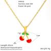 Simple Fruit Series Multi-Style Dripping Cherry High-End Clavicle Necklace Women'S Stainless Steel Jewelry