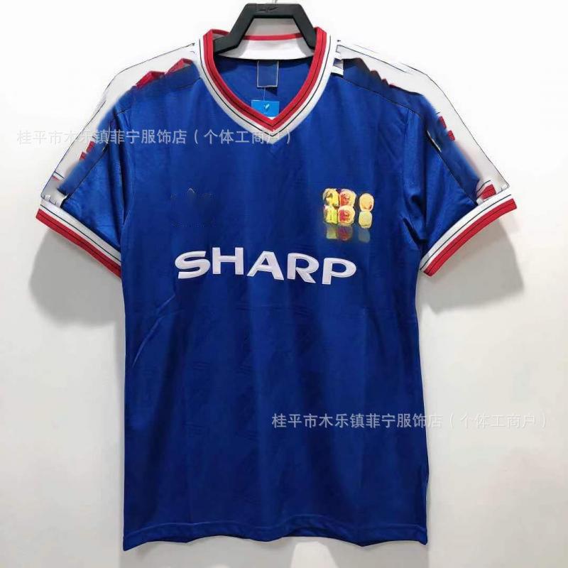 Retro short-sleeved retro jersey adult embroidered football jersey top club jersey new S