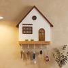 Holz-Wandhalter Schlüsselhalter 5 Haken Design Hausform Dekorativer Haken Rustikales Mehrzweck-Schlüsselbrett Schlafzimmer Dekoratives Regal