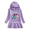 Spring & Autumn Ruffle Cartoon Rainbow Hooded Long Sleeve Princess Dress for Girls