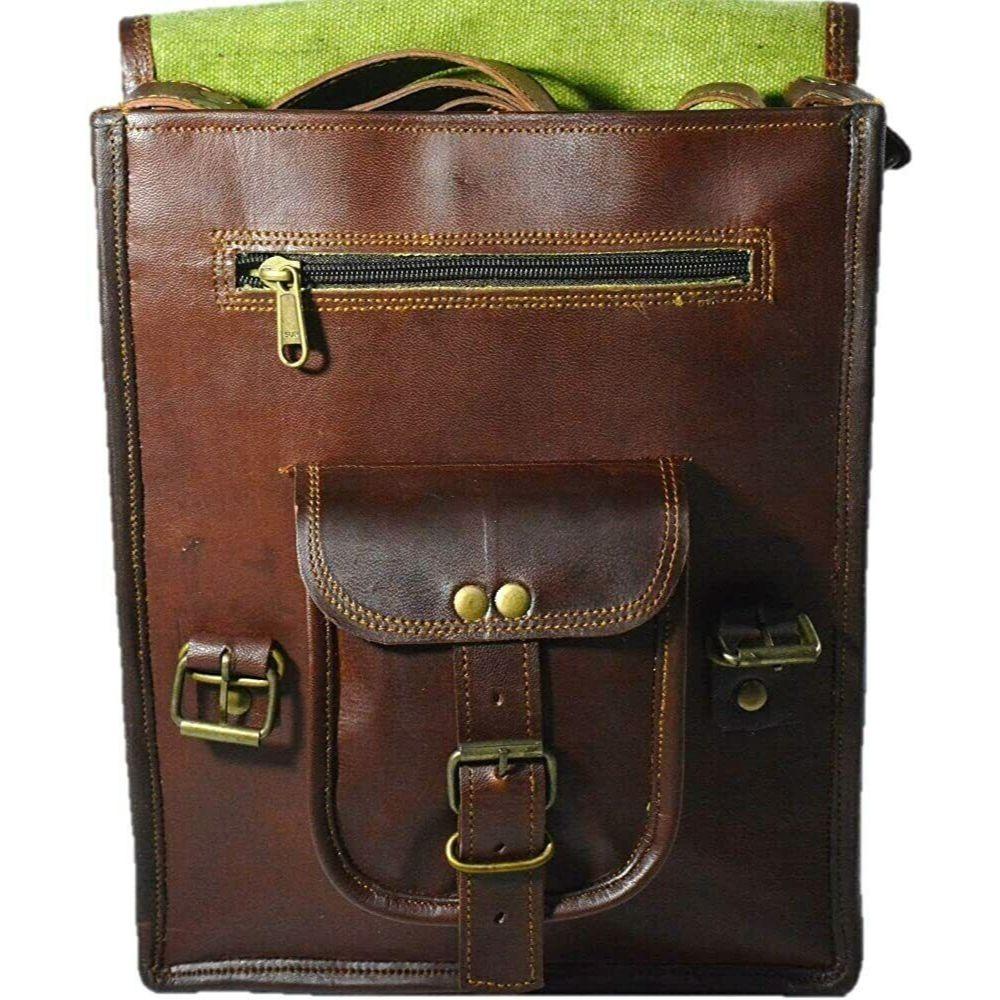 Handmade Genuine Vintage Brown Goat Leather Sling Side Handbag Cross Body Bag