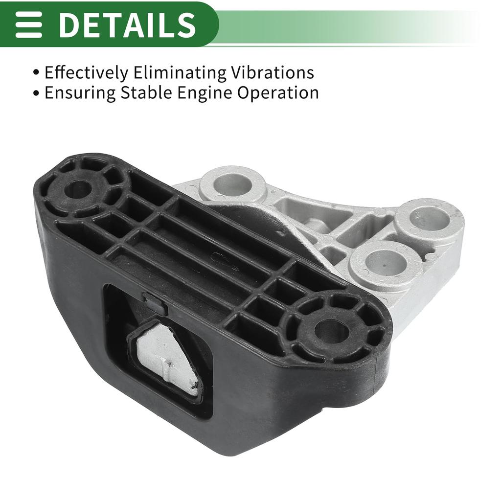 Motoforti Engine Motor Mount for Jeep Renegade 1.4L 2015-2018, Part Number 68254669AA, Black Silver Tone