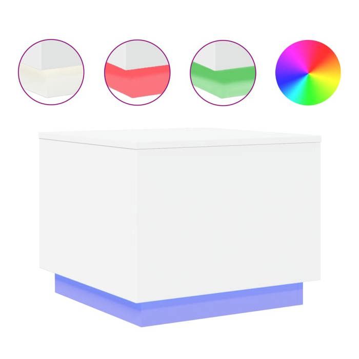 VidaXL Table Basse avec Lumières LED, Bout de Canapé, Table d'Appoint, Meuble de Salon Salle de Séjour Maison Intérieur, 839868