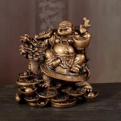 Laughing Buddha Statue Chinese Feng Shui Money Maitreya Buddha Sculpture Figurines Ornaments Gift For Car Decoration Auto Decor