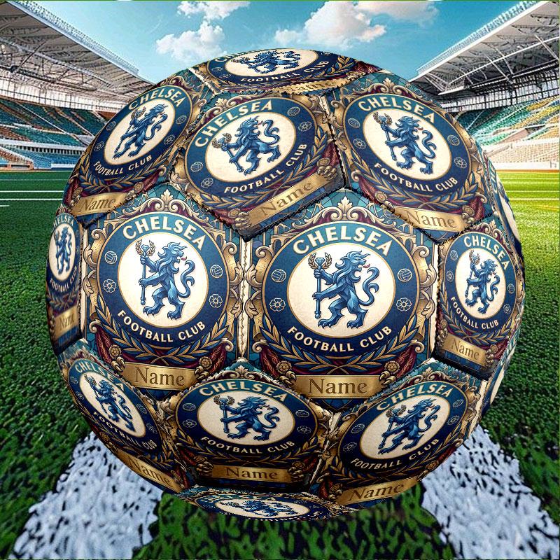 Custom Name Personalized Chelsea Football Club Print Size 5 Soccer Ball Training & Match Football, for Team, Kicking, Gift for Football Enthusiasts