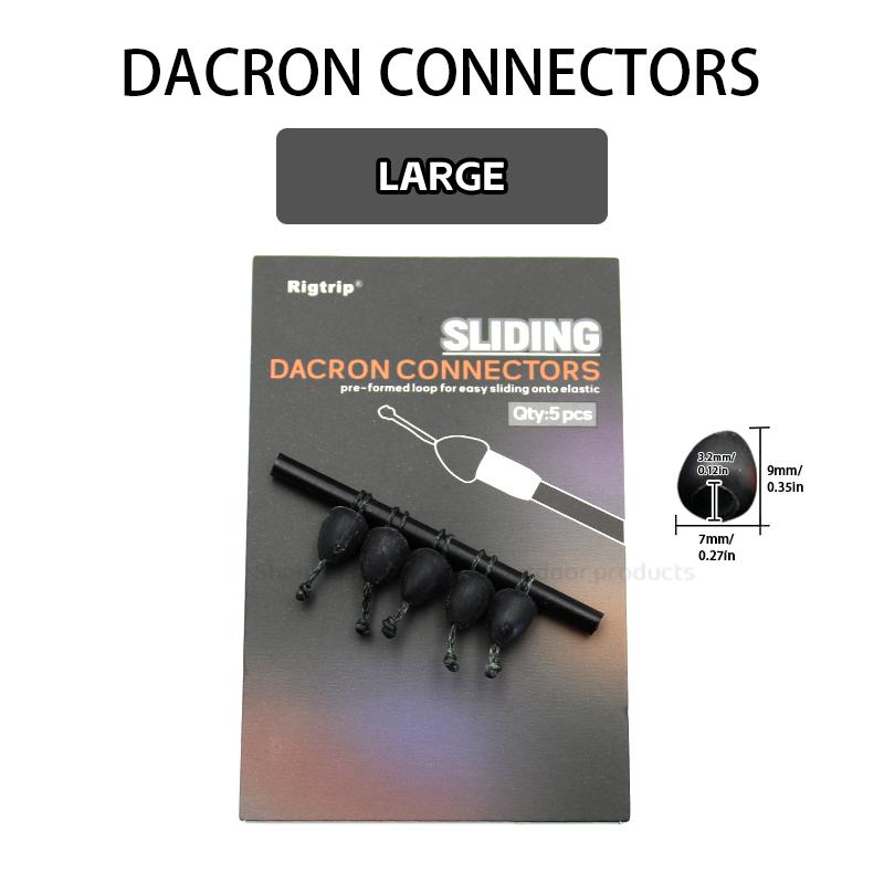 5pcs/Set Carp Fishing Sliding Dacron Connectors Pre-Formed Loop For Easy Sliding Onto Elastic And Pole Rig Line For Fishing Tackle