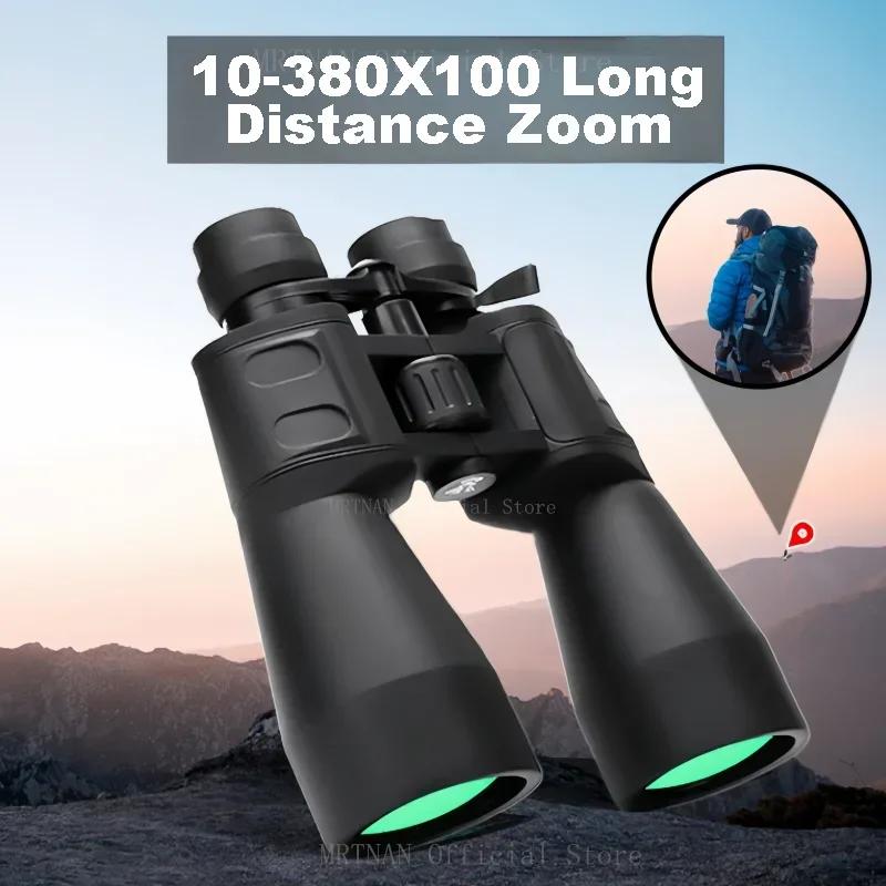 Powerful 10-380x100 Binoculars Long Range Telescope Zoom HD BAK4 High Magnification Professional Monocular for Hunting Tourism
