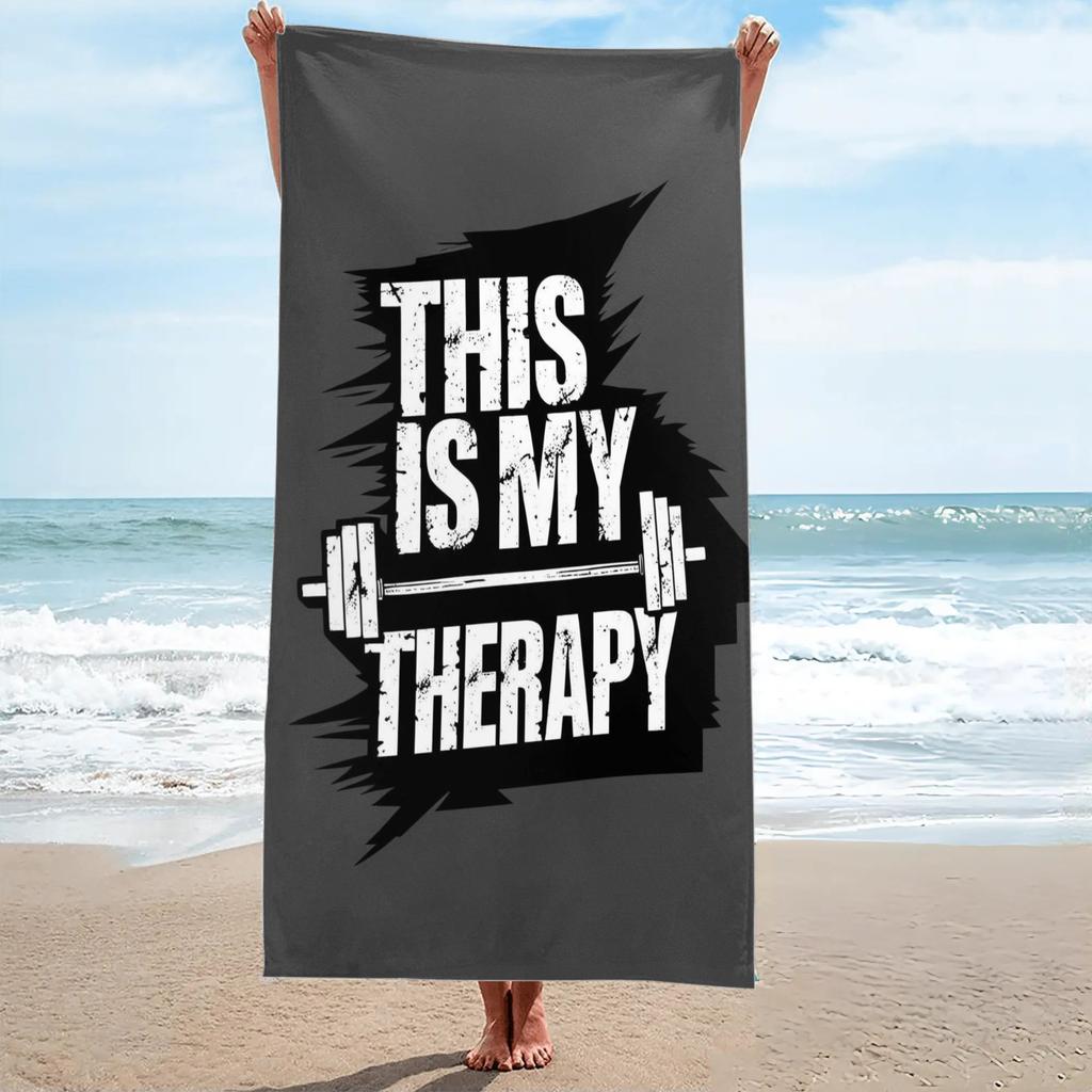 1PC Gym Beach Towel, Absorbent Sports Bath Towel for Swimming Surfing Diving Camping Travel Outdoor Essential Accessories