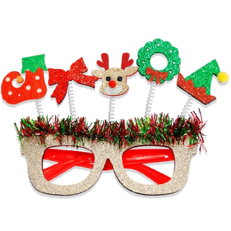 Óculos de Natal com Glitter para Festas Óculos Engraçados Padrão Adorável para Maquilhagem de Festa