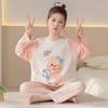 New Korean Style Cartoon Long-Sleeve Pajama Set for Girls