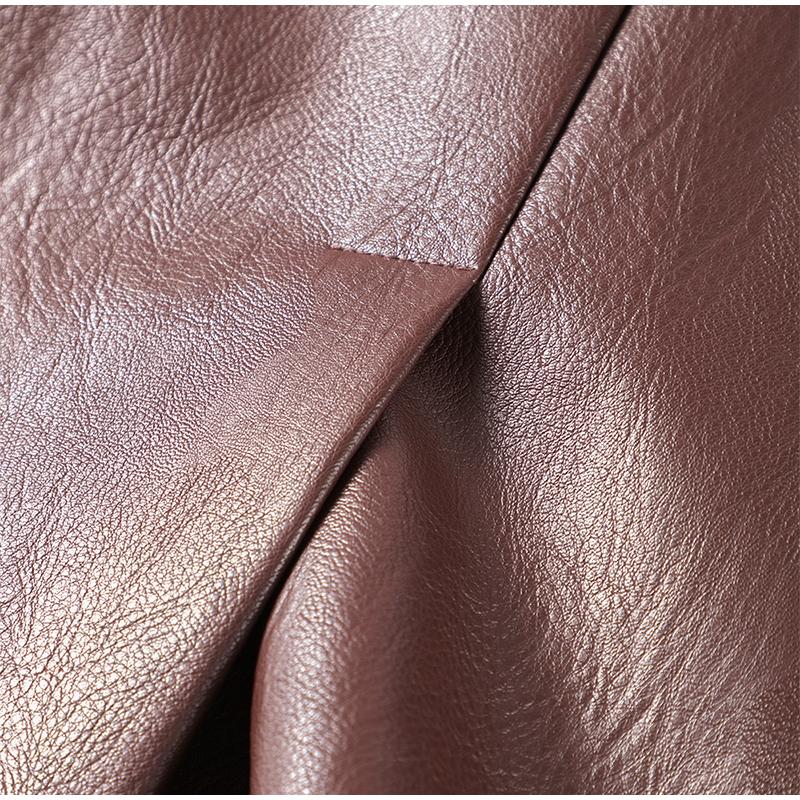 Vintage kožená dámská bunda s rozepínací límec jednořadové bundy Jednobarevné Móda Ženy Kabát Podzim Nové Dámské Kabáty