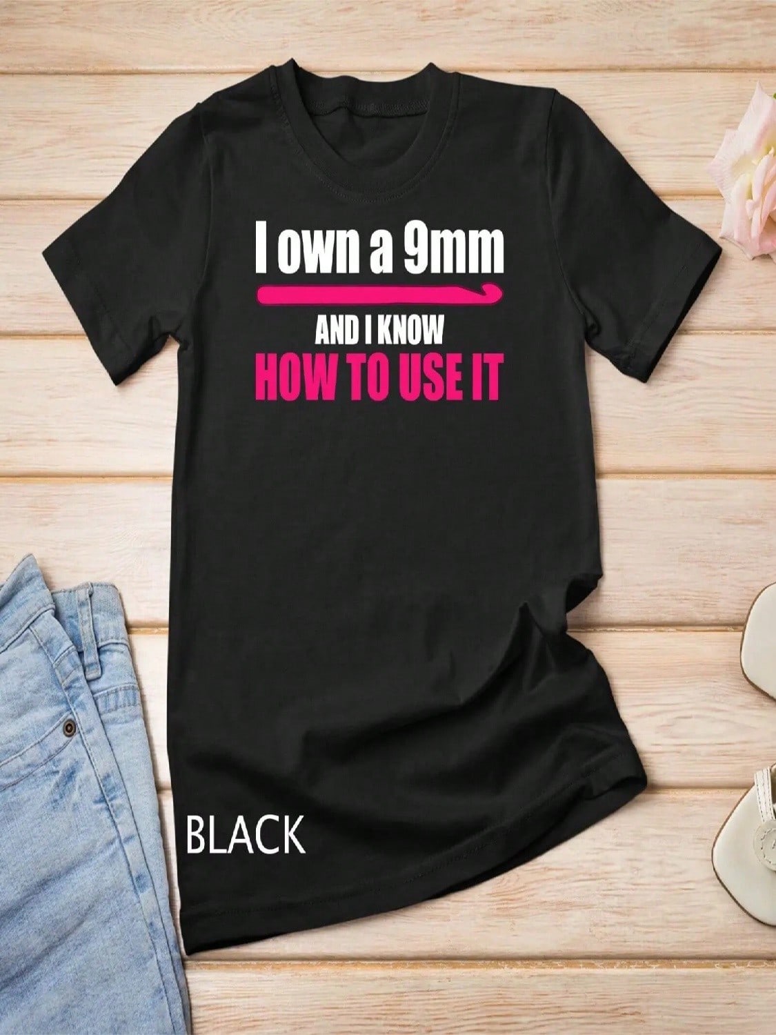 Funny 9mm Crochet Hook Crocheter Designs Quilter T Shirt S разноцветный