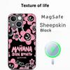 Cute pink Manana poster pattern design Phone Case For iPhone 17 16 15 14 13 12 Plus Pro Max  High-end Luxury Magsafe Sheepskin