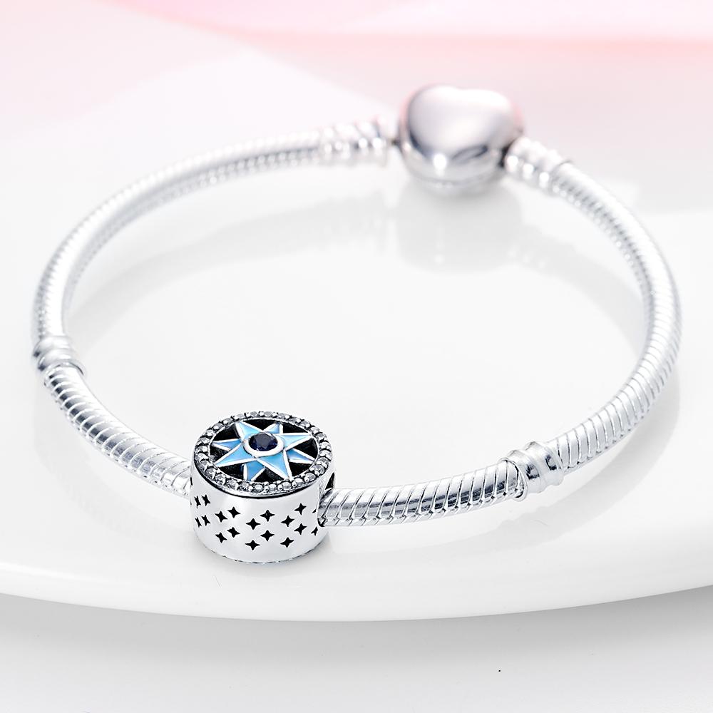Charms Original Copper Plated Octagonal Star Circular Beads Fit Bracelet Diy Fine Gift Women Delicate Jewelry