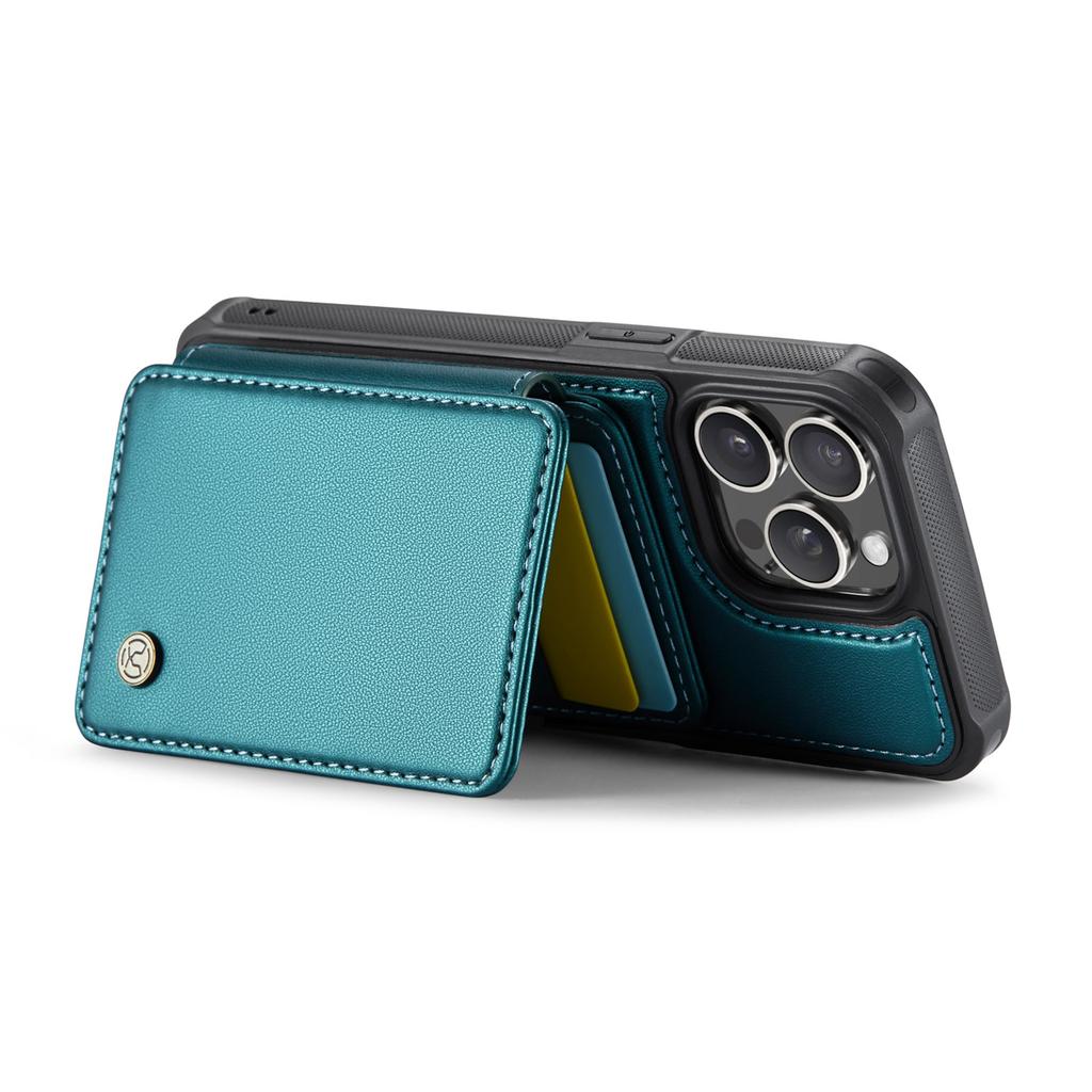 JEEHOOD J05 For iPhone 16 Pro Case Leather Mobile Cover with Detachable Magnetic Card Bag