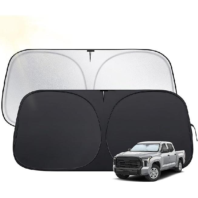 Windshield Sun Shade For Toyota 4Runner 2010-2025,  Fit Car Sun Shades With 420D Fabric & Foldable Memory Steel Wire, Sunshade For Car Windshield