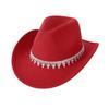 Sparkling Western Cowboy Hat Rhinestone Decoration Top Hat Elegant Felt Fedora Hat  Women