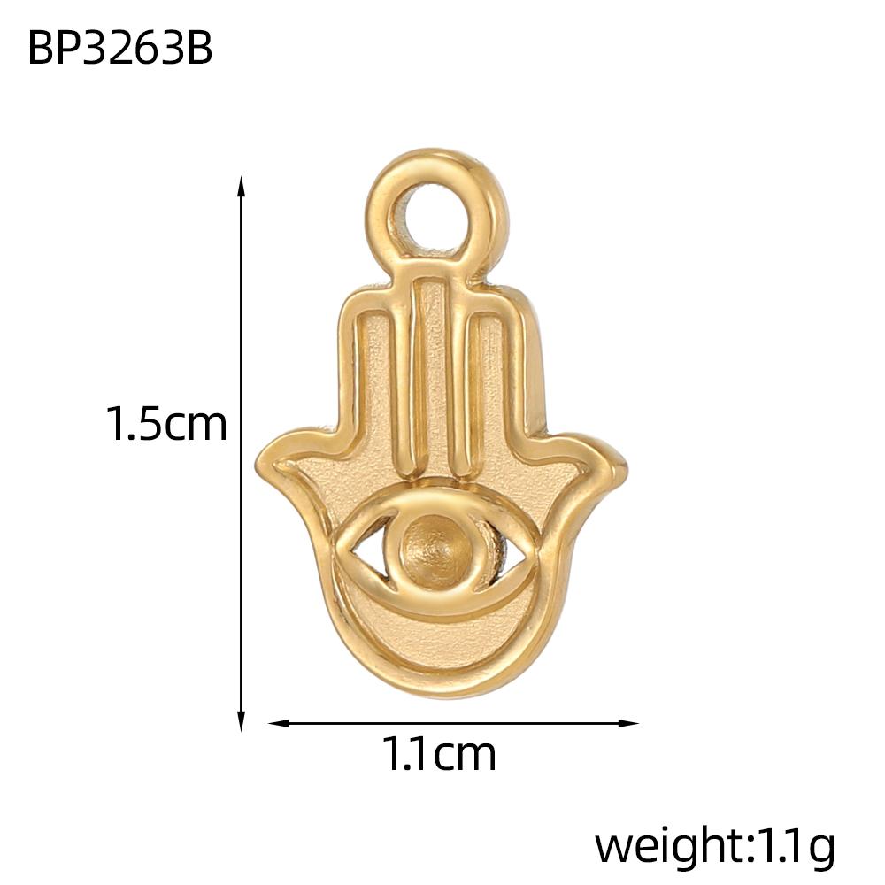 CARLIDANA Hot Sale Stainless Steel Charm Flower Moon Star Hamsa Evil Eye Necklace Inset Stone Pendants Women's DIY Jewelry