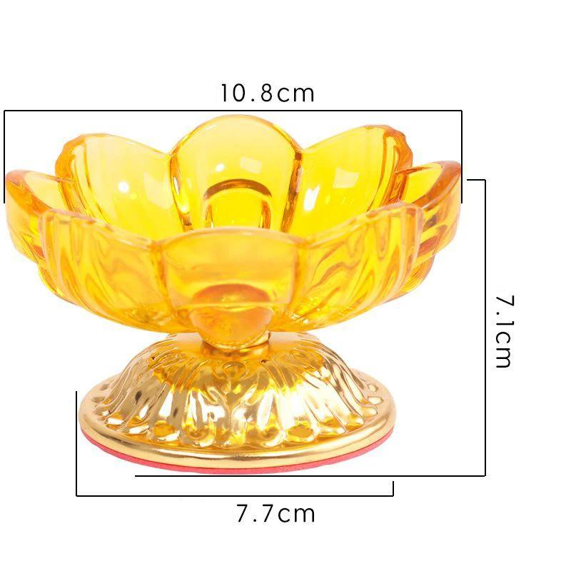 Crystal Glazed Lotus Shaped Fruit Plate Serving Colorful Household Restaurant Supplies Indoor Buddha Ornaments Tribute Plate 1Pc