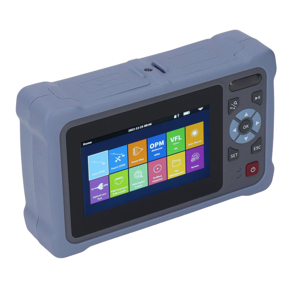 OTDR Fiber Optic Tester 4.3in Screen 5m to 100km 1310nm 1550nm OTDR Tester with FC LC Adapter 110‑240V US Plug
